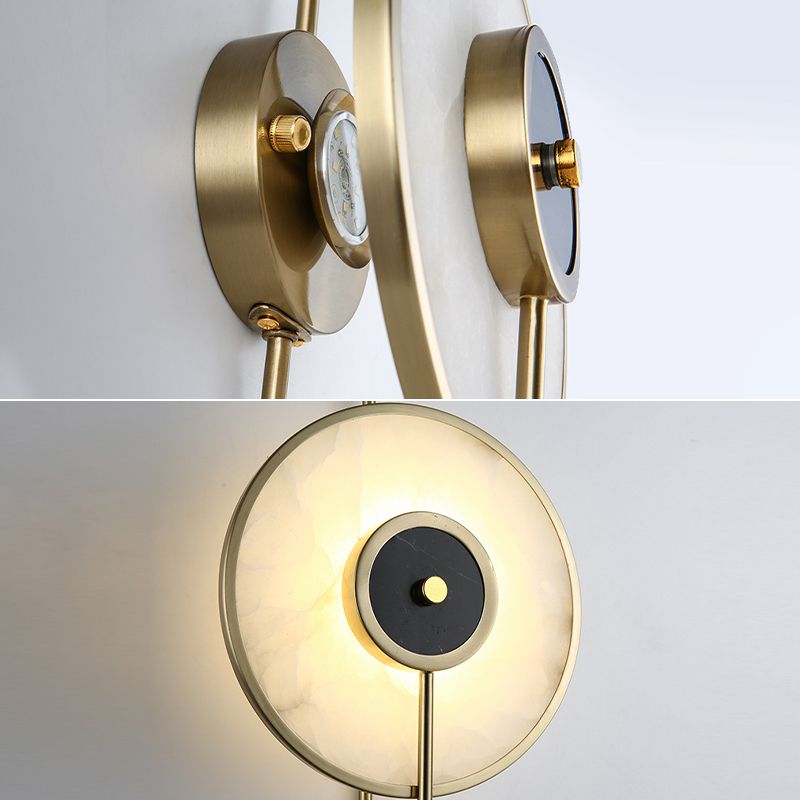 Black and Gold Wall Sconce Poconce Postmodern Marble LED Wall Montated Light per camera da letto