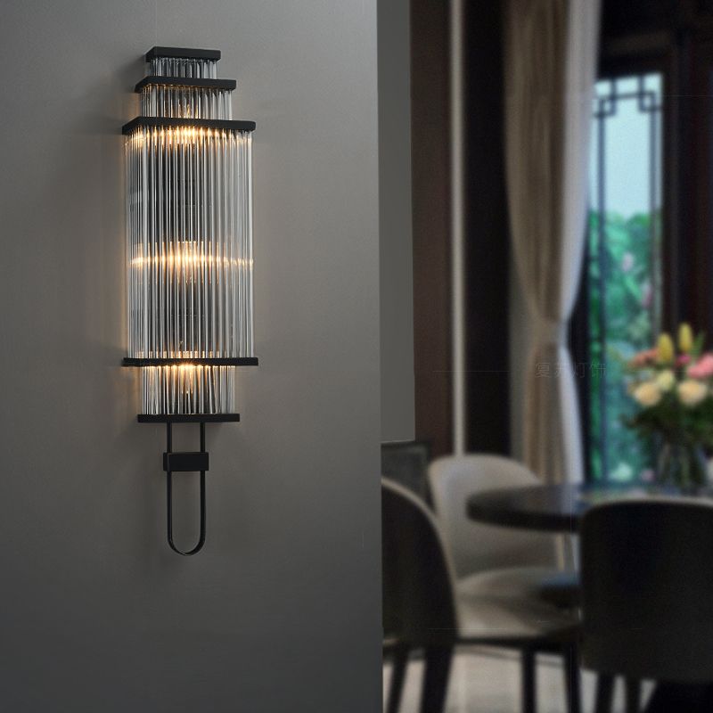 Iluminación de pared geométrica de vidrio estilo moderno múltiples luces de luz montada en la pared