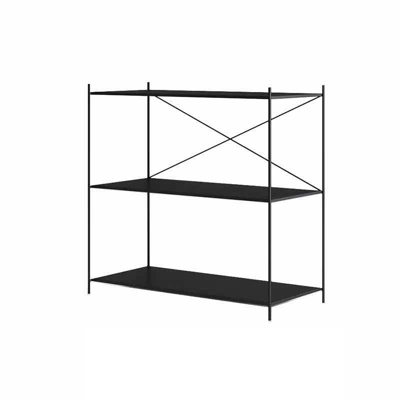 Modern Metal Bookcase Shelf Rectangular Open Bookcase with Shelves