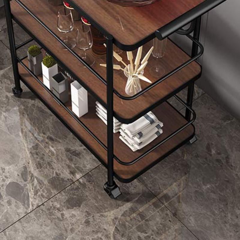 Modern 35.43"H Rolling Prep Table Rectangular Metal Prep Table