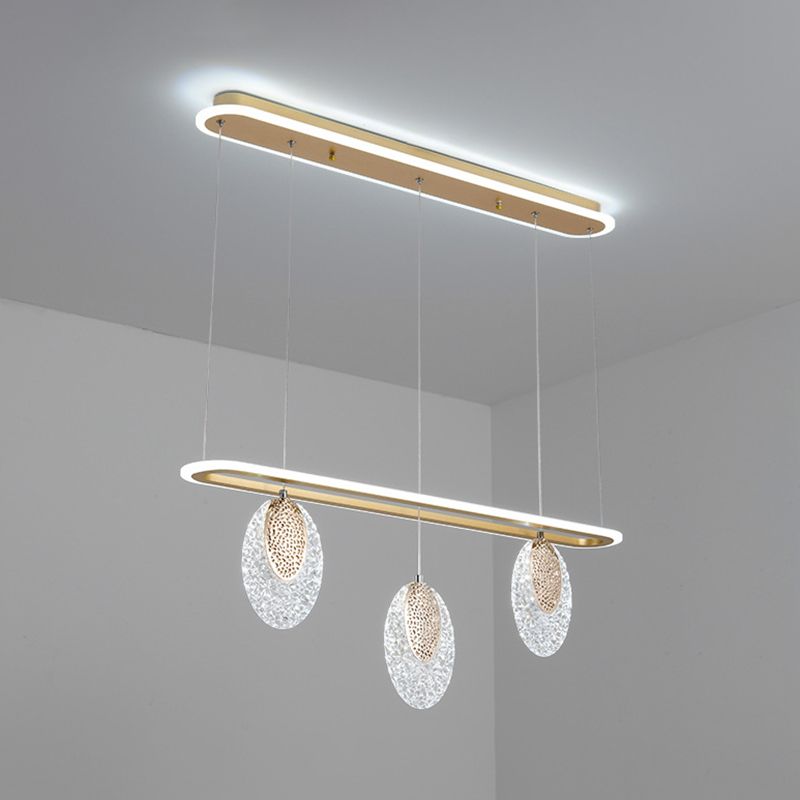 Moderno lampadario a pendente geometrica dell'isola illuminazione metallo 5 isola luminosa in oro