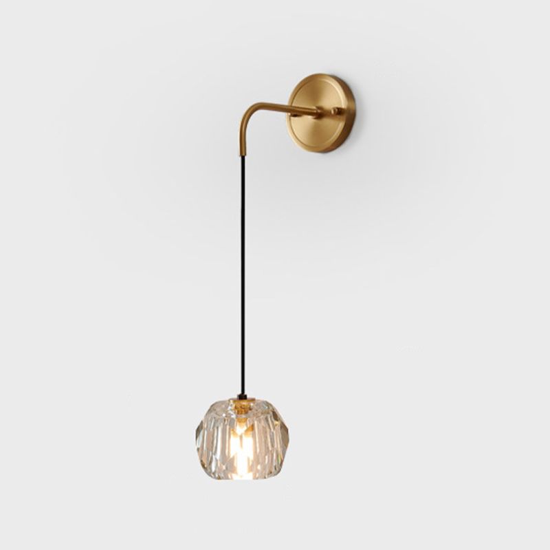 Contemporary Wall Sconce Crystal and Brass Sconce Lighting for Hallway