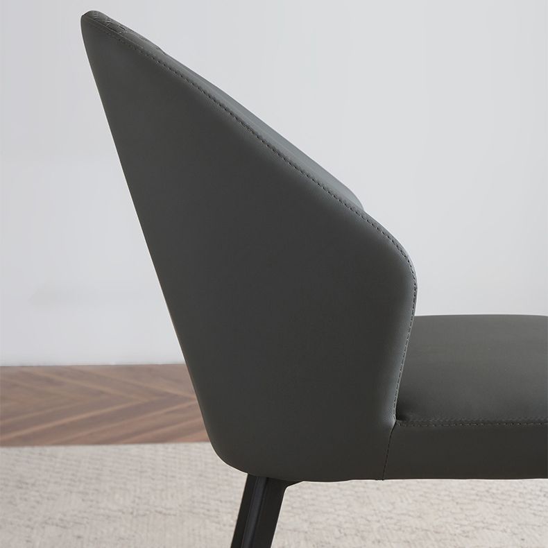 Kitchen Modern Wingback Parsons Chair Armless Dining Chairs in Black Legs