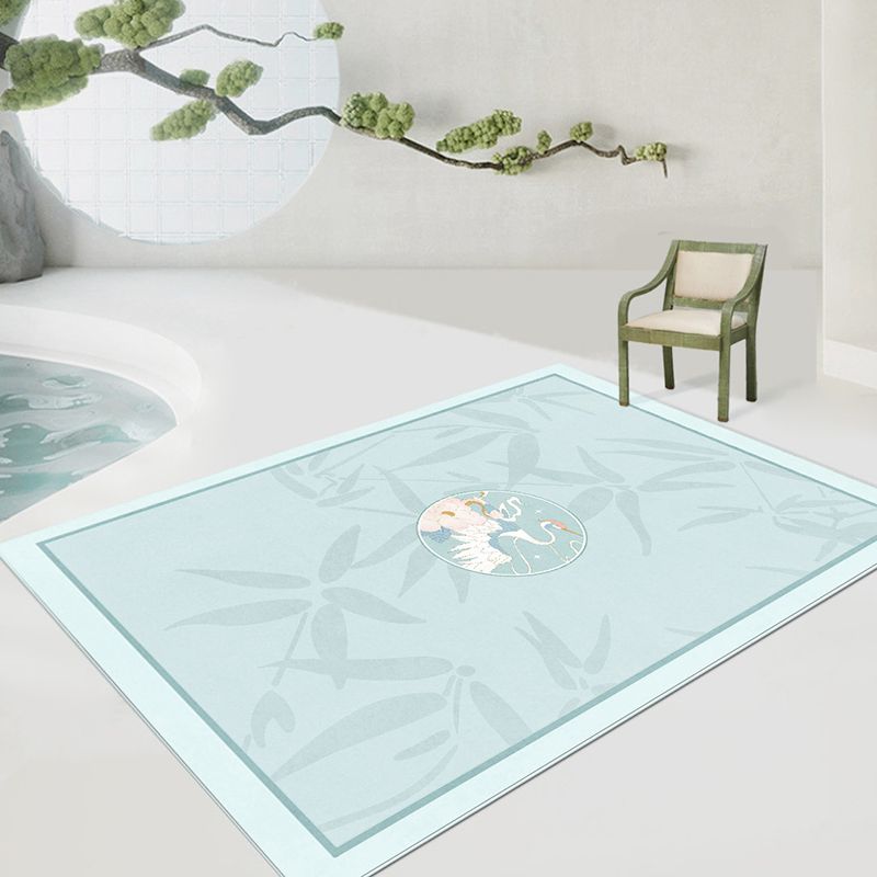 Apricot Modern Carpet Polyester Flower Area Carpet Stain Resistant Carpet for Living Room