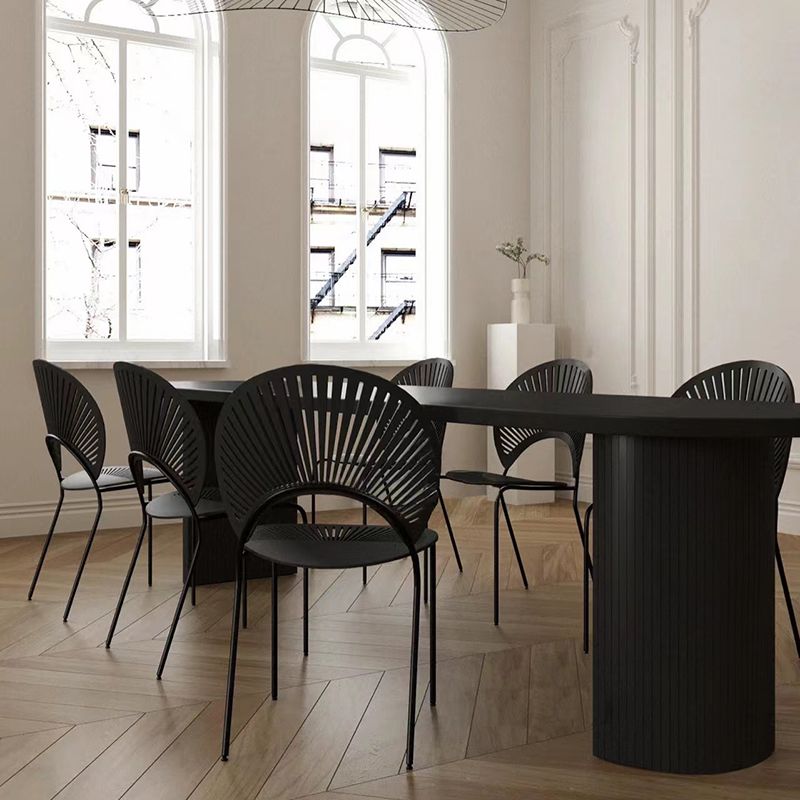 Oval Dining Room Table Modern Black Double Pedestal Dinner Table