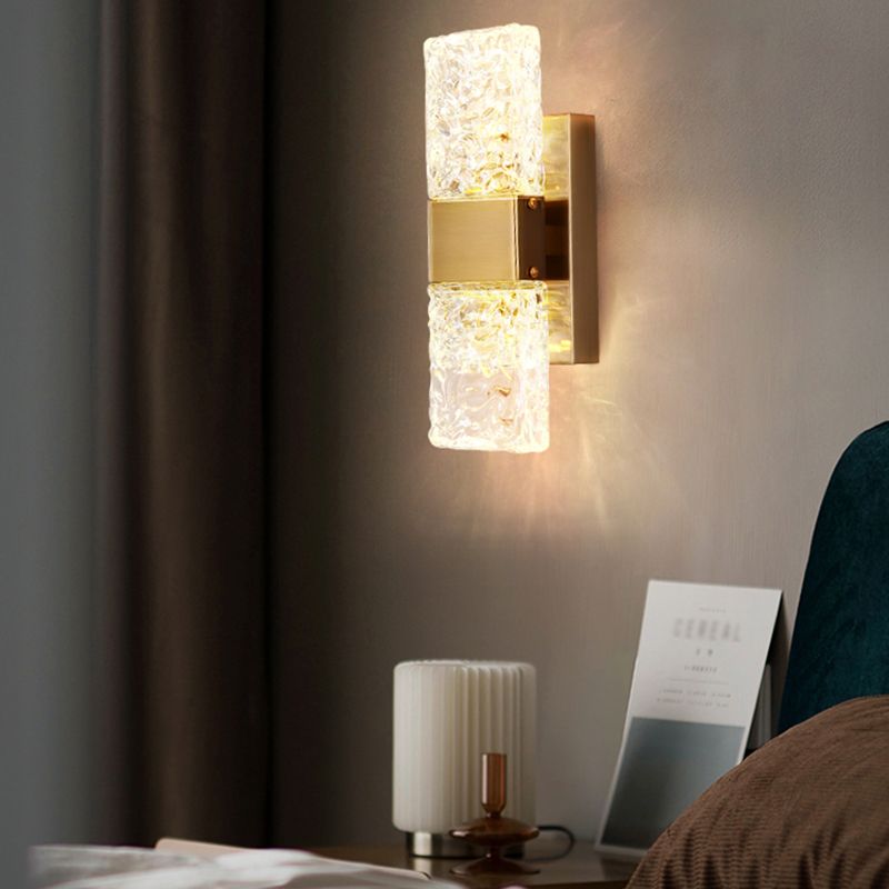 Cristal posmoderno 1 luces de pared de pared de pared de pared rectangular para dormitorio
