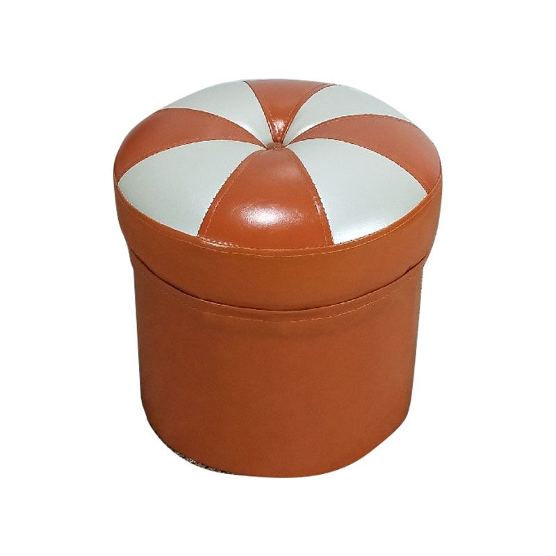Modern Leather Pouf Water Resistant Round Pouf for Drawing Room