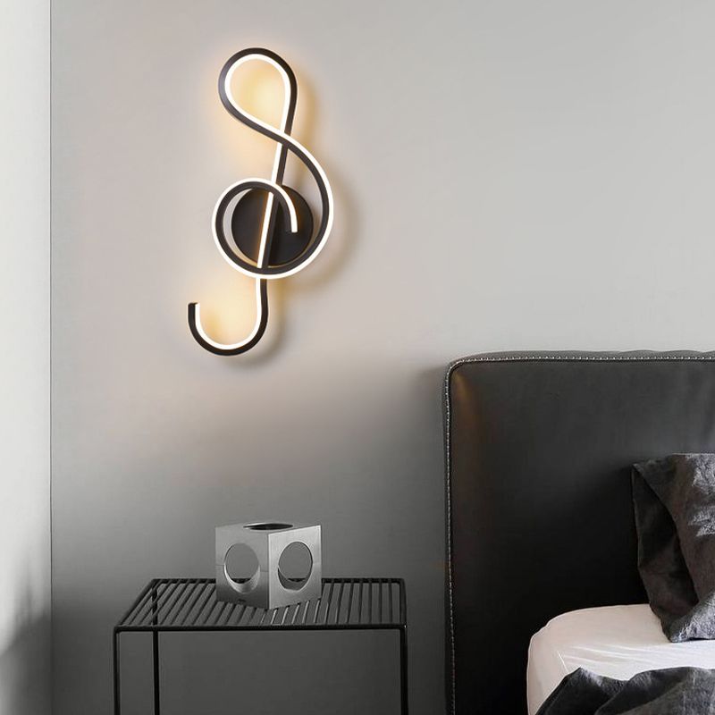 Geometric Wall Light Fixture Modern Metal 1 Light in Black/White