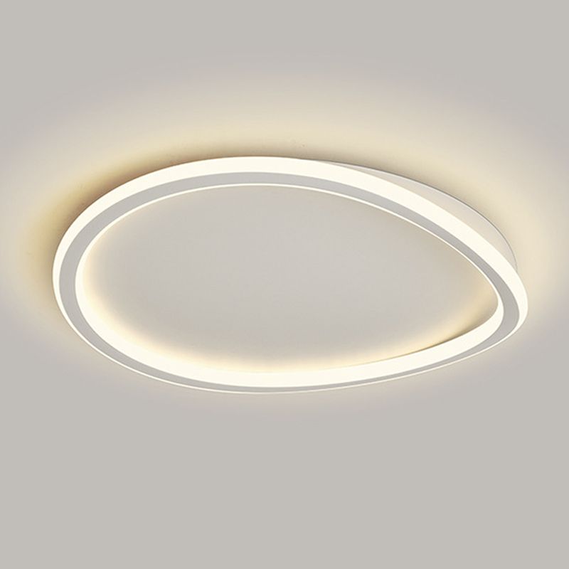 Modern Round Shape Flush Mount Ceiling Light Fixture Metal Flush Mount in White
