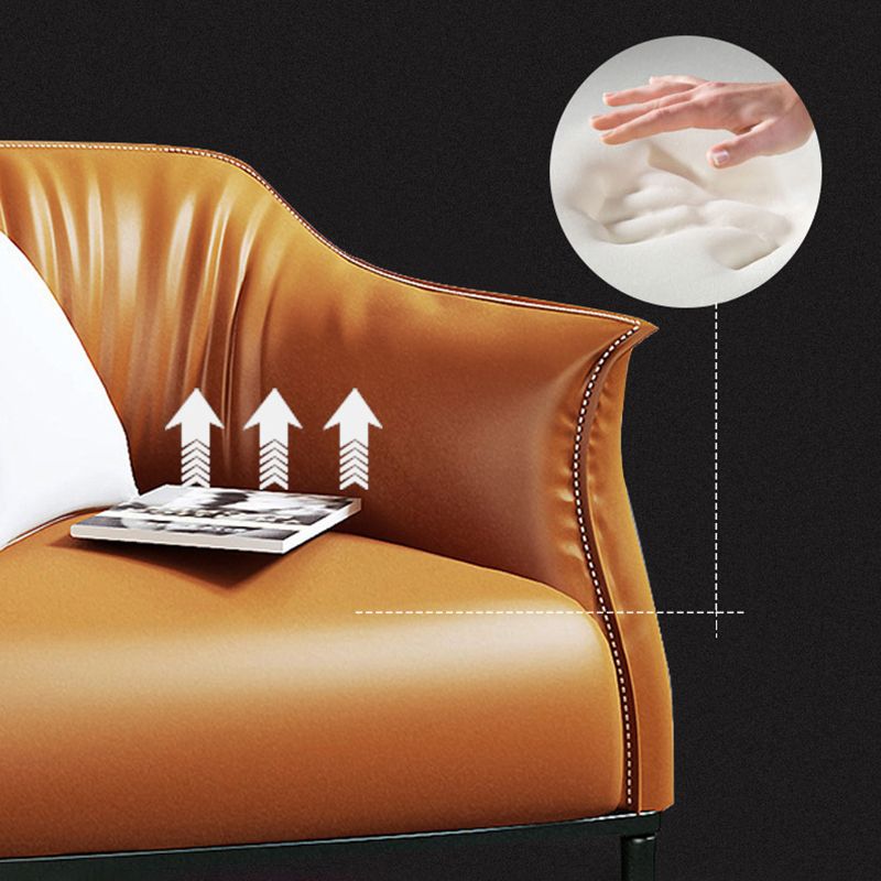 Bonded Leather Arms Included with Black Legs Flared Arms Accent Armchair
