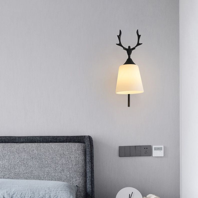 Conical Glass Wall Sconce Lighting Simplicity Style Wall Light Sconce for Bedroom