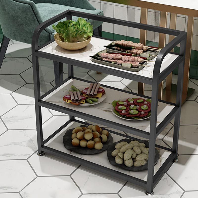 25.59"H Modern Stationary Prep Table Metal Prep Table for Home Use