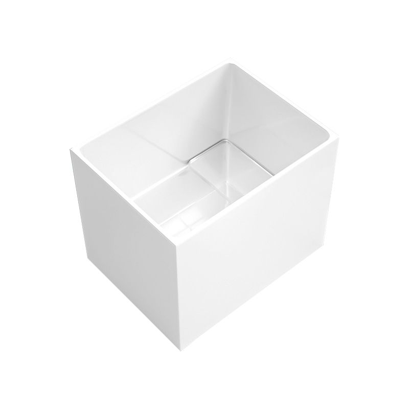 Modern Rectangle White Bathtub Acrylic Back to Wall with Drain Bath Tub