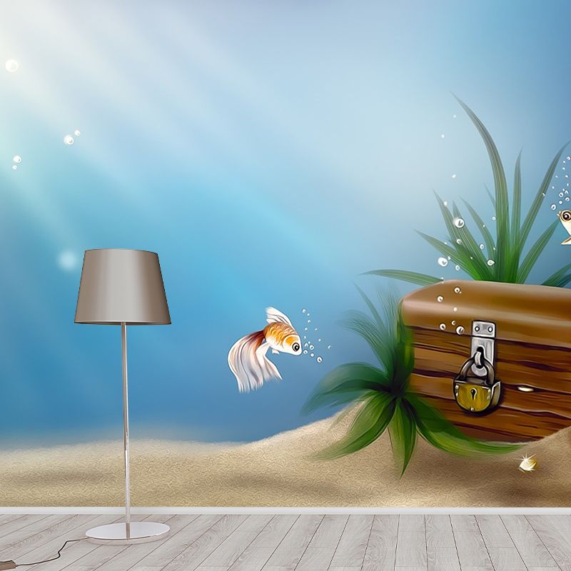 Ocean Fish Pattern Wall Mural Waterproof for Living Room and Bedroom Decoration