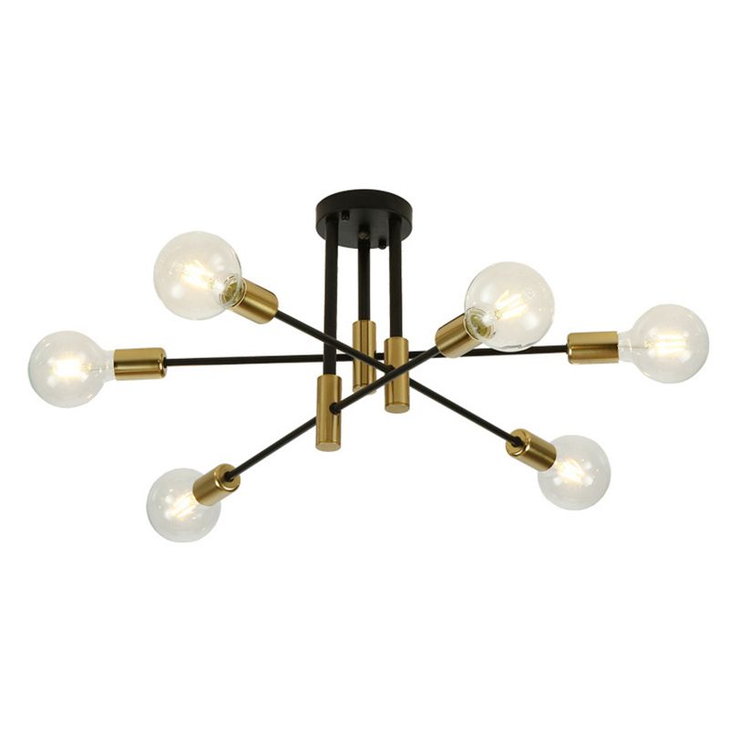 Zwart metalen hangende kroonluchter licht modern glazen schaduw plafond kroonluchter voor woonkamer