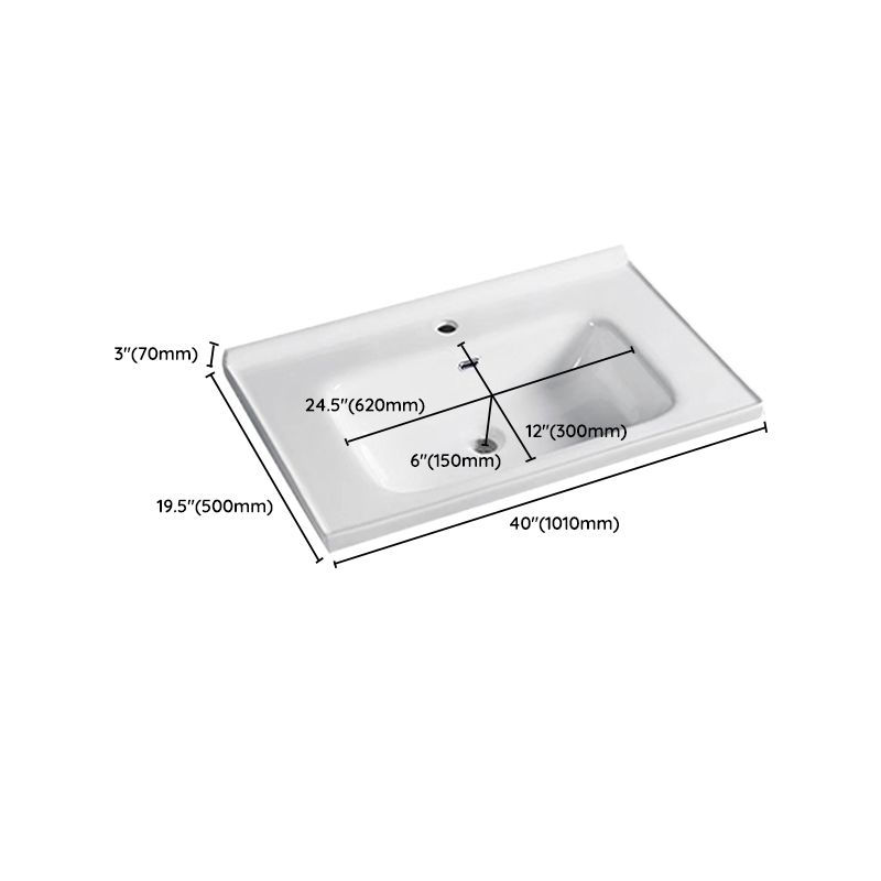 Contemporary Bathroom Sink Pop-Up Drain Rectangular Vessel Sink(Not Including Faucet)