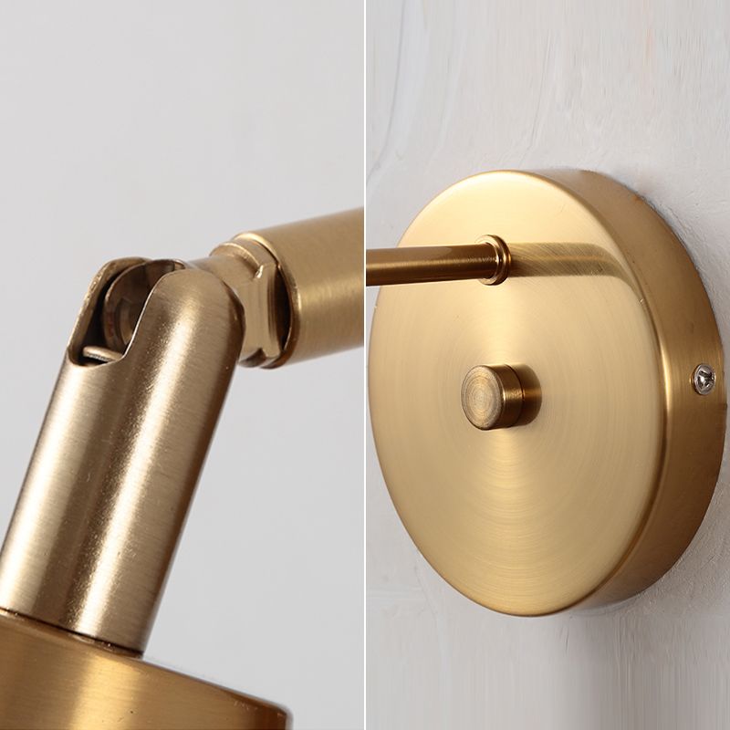 Postmodern Geometric Sconce Lighting Metallic 1 Head Bedroom Reading Wall Light in Brass