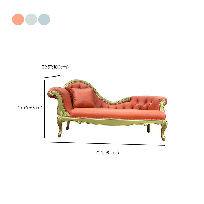 Traditional Upholstered Chaise Lounge Couch with Arms Chaise Lounge Chair