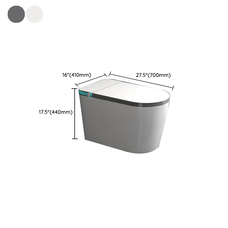 All-In-One Smart Toilet White Elongated Floor Standing Bidet with Heated Seat