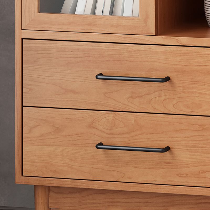 Modern Style Closed Back Bookshelf Wooden Bookcase with Drawer Storage