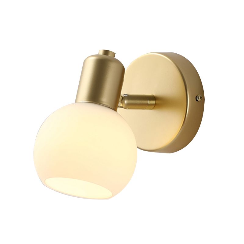 1 / 2 / 3 - Light Wall Sconce Adjustable Iron & Glass Post Modern Wall Lighting in Gold