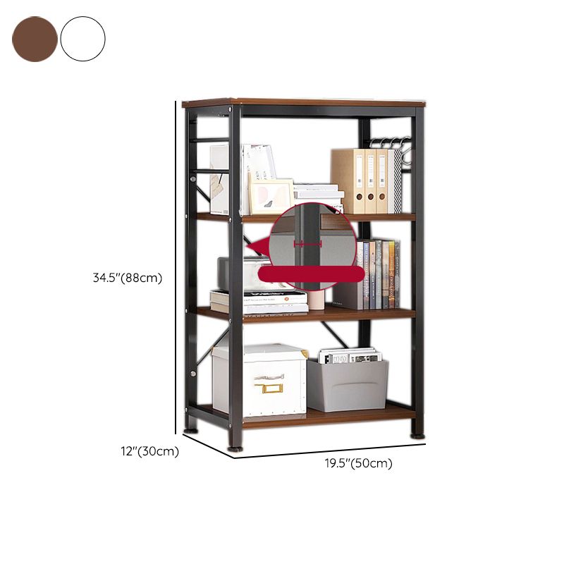 Contemporary Metal and Wooden Book Shelf Open Back Bookshelf for Home Office