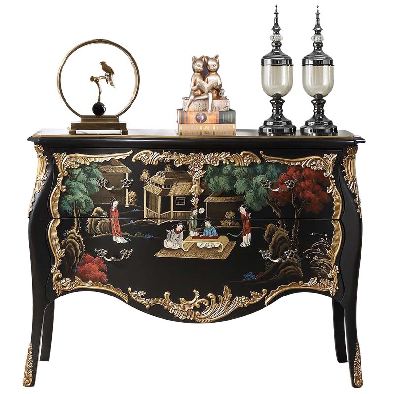 Traditional Storage Chest Dresser Bedroom Solid Wood Storage Chest with Drawers