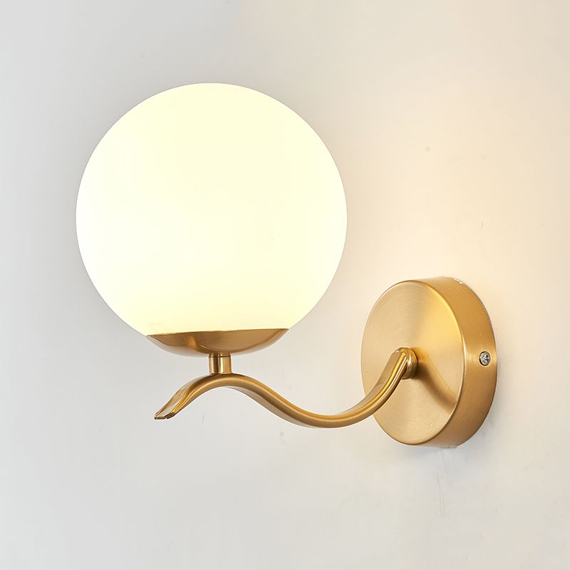 1 Light Ball Wall Lighting Fixtures Modern Style Glass Wall Mounted Lights