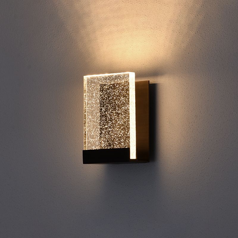 1 Licht klares kristallwandmontiertes Leuchtenmesser moderner rechteckiger Leuchtenlicht