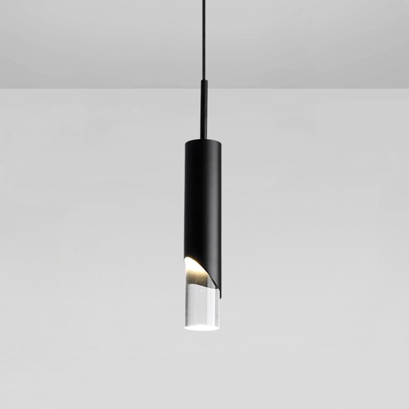 Électroplaque LED PRENDANT LED ALUMINUM Dans un style créatif moderne de style cylindroid en acrylique lampe