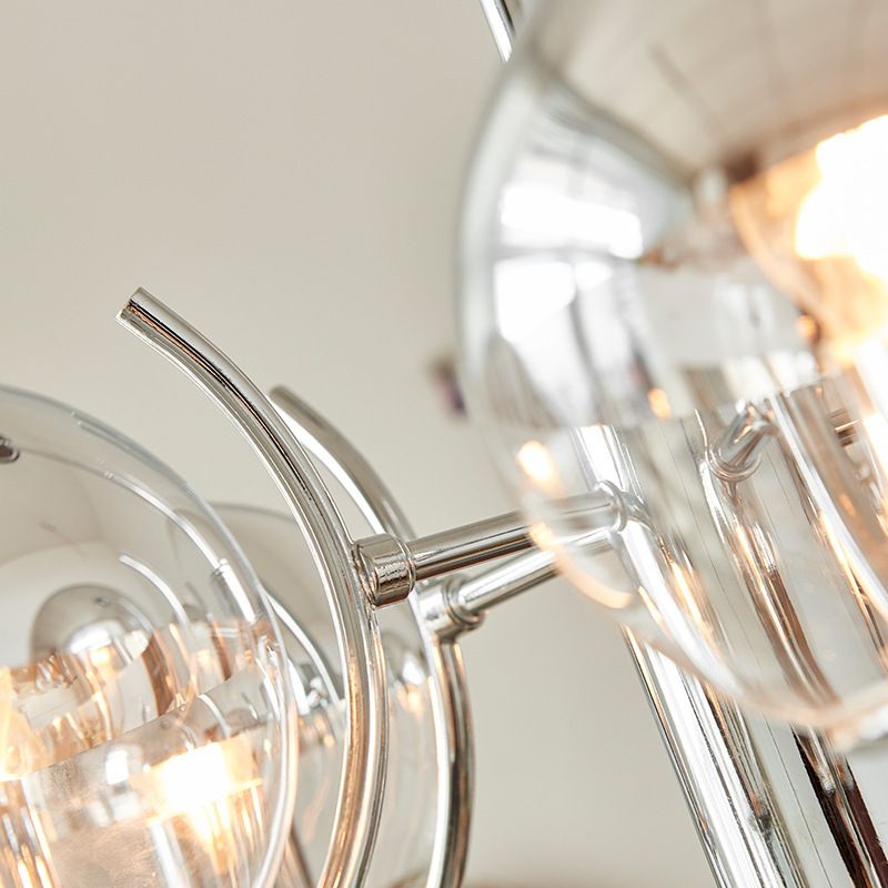 Modern Globe Chandelier Multi Light Hanging Light with Clear Glass for Bedroom