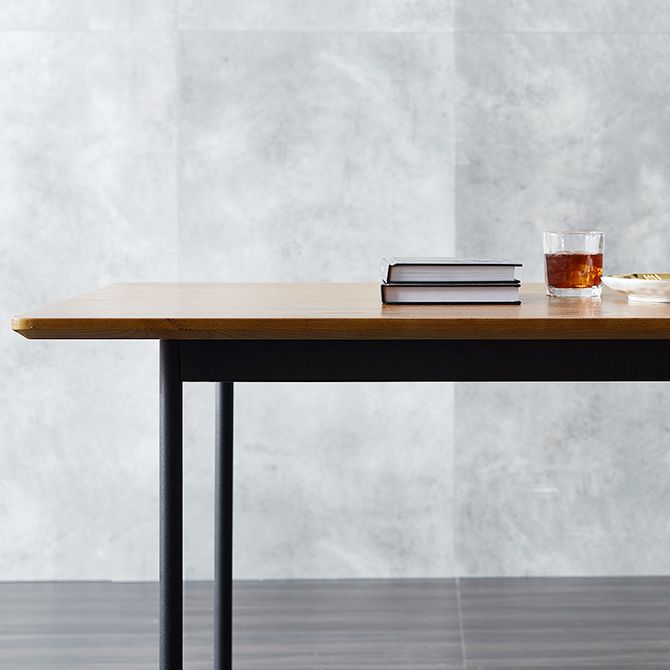 Industrial Dining Table Set 1/5/7 Pcs Solid Wood Top Table with Upholstered Chairs