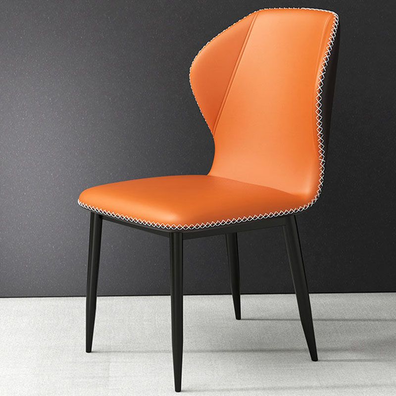 Silla de comedor de metal de estilo escandinavo, silla individual de comedor con respaldo lateral