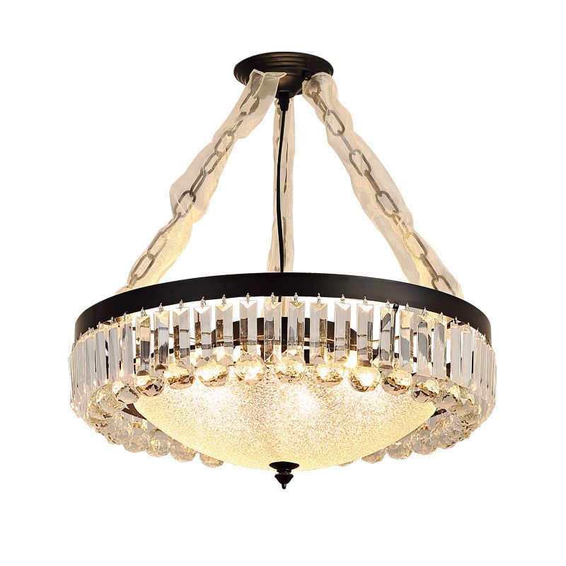 Schüsselform hängende Lampe rustikaler Kronleuchter mit K9 -Kristallakzenten