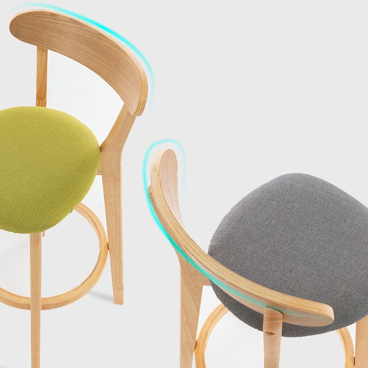 Contemporary Wood Dining Kitchen Room Armless Stool Low Back Bar Stool