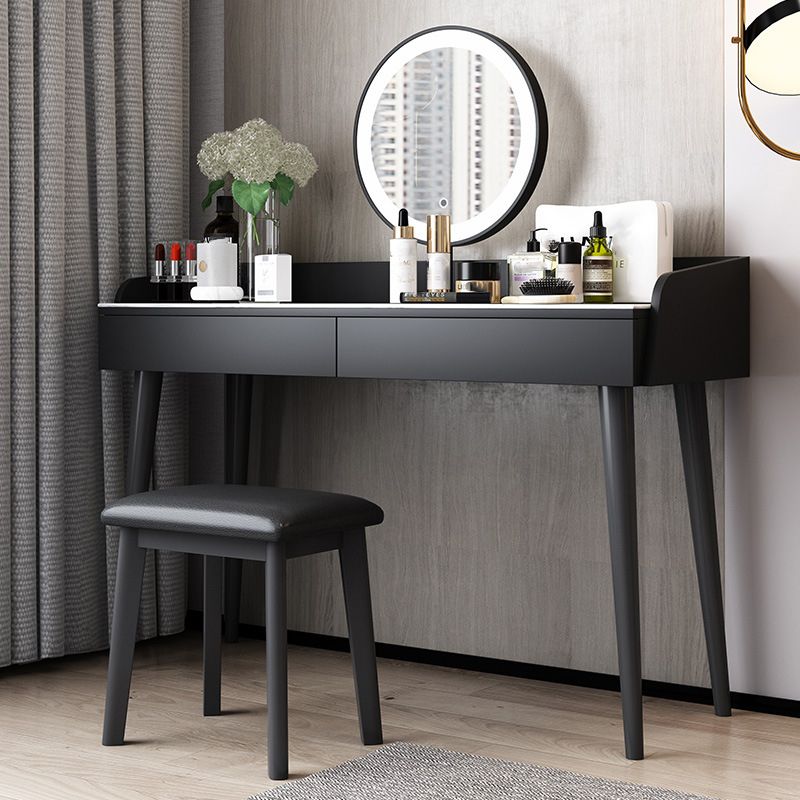 Stone Top Makeup Table with 2 Drawers 15.74" Wide Vanity Tables