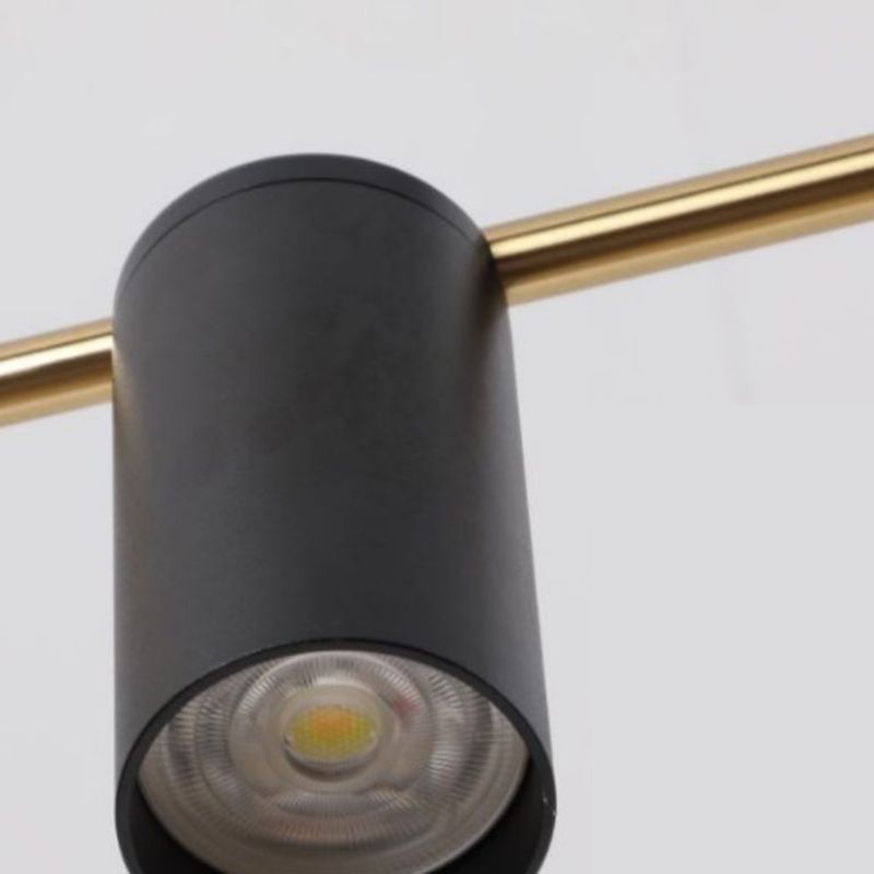 Lámpara de múltiples lámparas de lámparas de isla de cilindro moderna lámpara colgante con sombra de metal