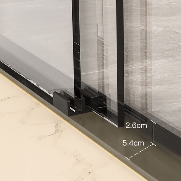 Single Sliding Frame Shower Bath Door Black Clear Shower Doors