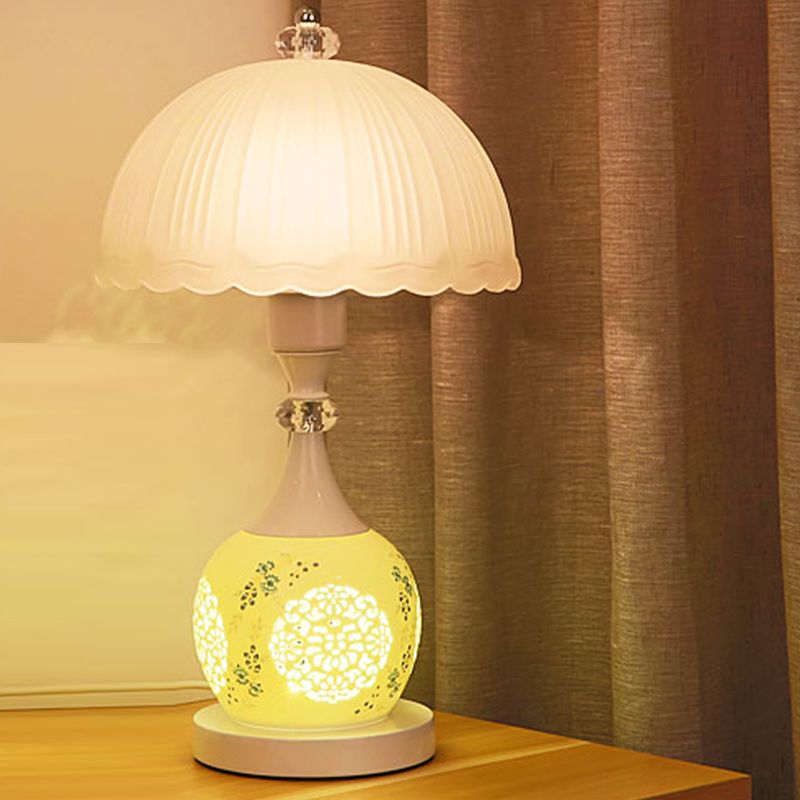 1 Light Dome Night Table Lamps Modern Style Glass Table Lamp