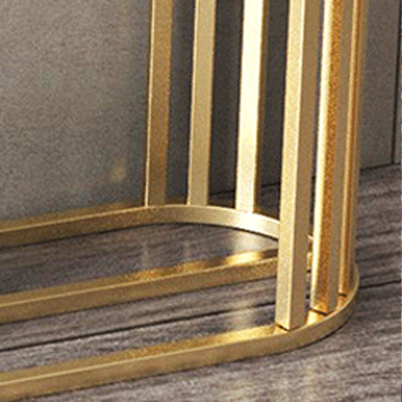 Marble Oval Console Table, 31.5" Gold Metal Base Console Table for Hall