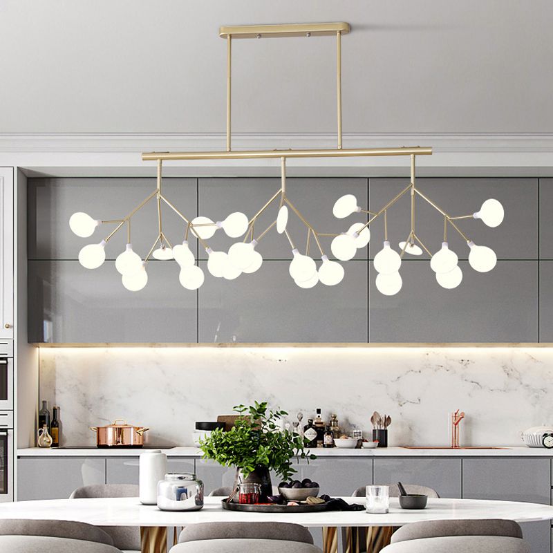 Modern Firefly Island Lighting Metal Multiple-Light Island Pendant Lights