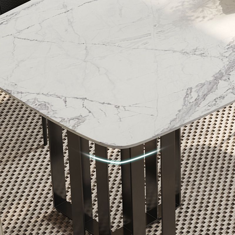 Dinner Table Stone Top Modern Double Pedestal Dining Table without Chair