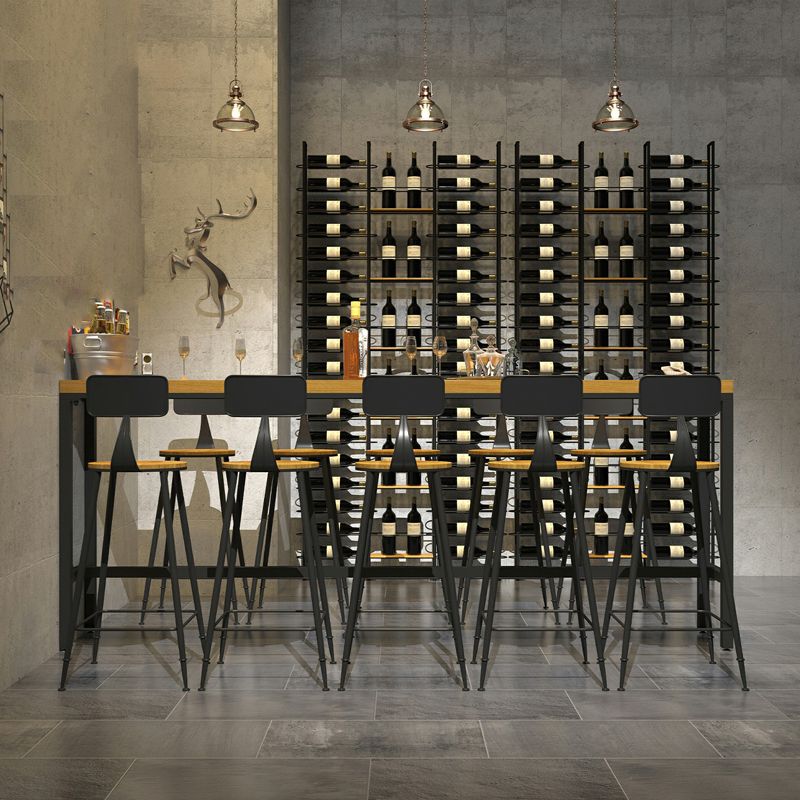 Industrial 1/2/6/11 Pieces Solid Wood Bar Table Set Rectangular Counter Set for Home Use