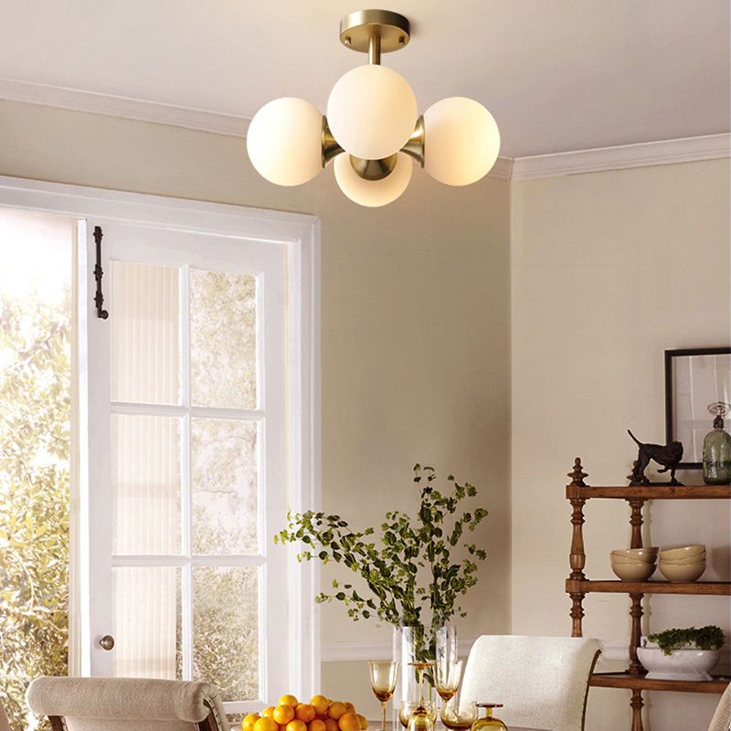Nordic Style Golden Ceiling Lamp Ball Shape Ceiling Light for Living Room
