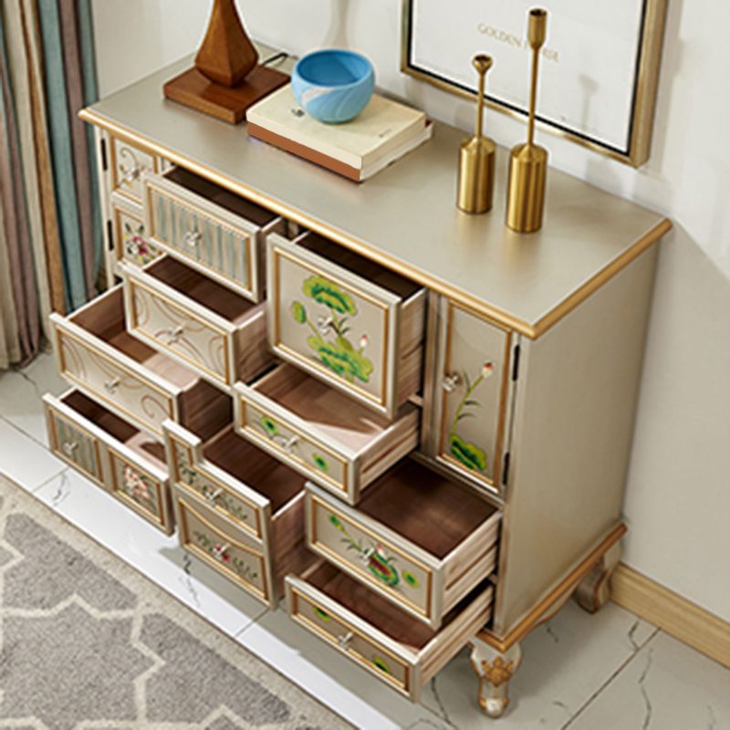 American Traditional Combo Dresser Wood Storage Chest for Bedroom