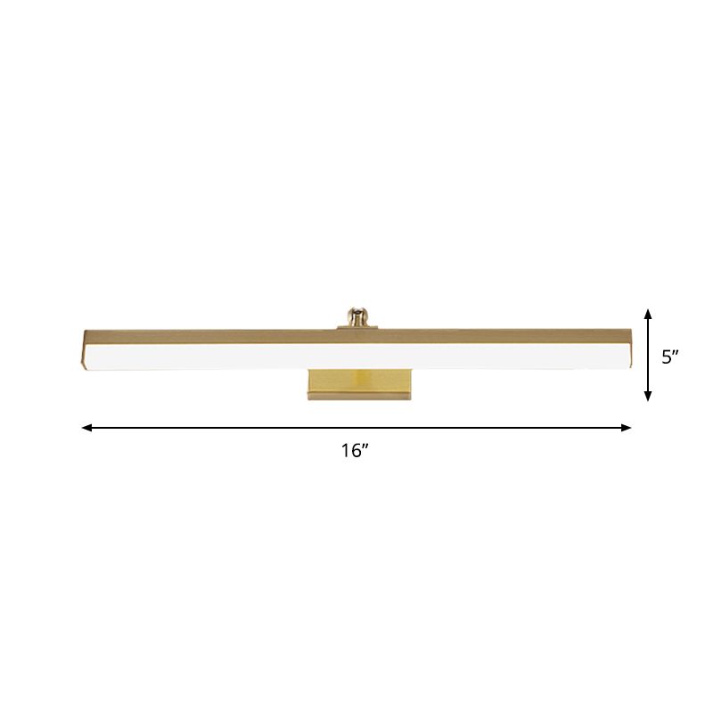Messing langwerpige wand gemonteerd lamp eenvoud LED metaal ijdelheid wandlamp