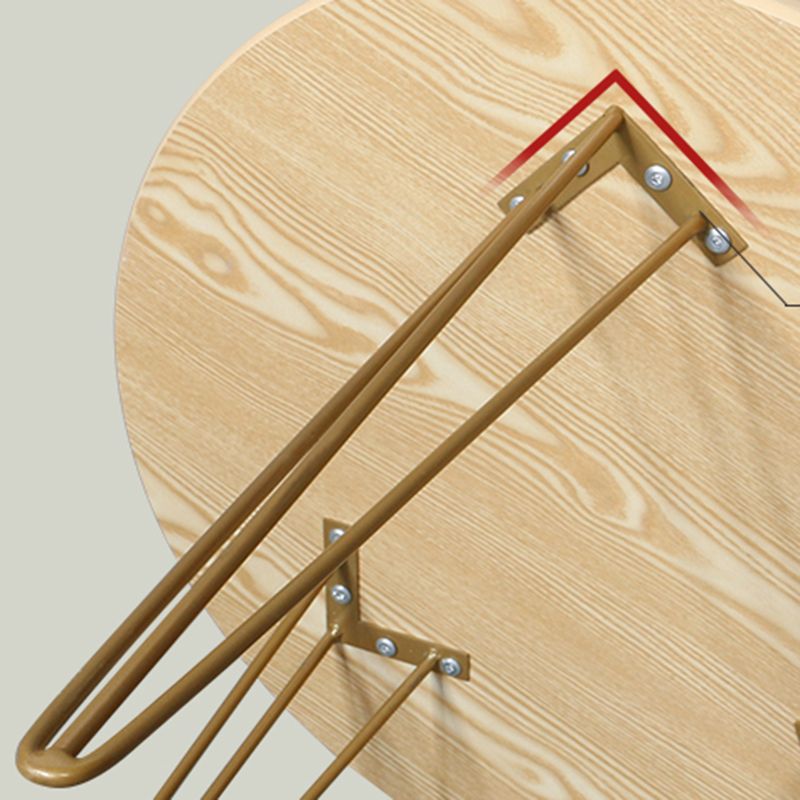 3 Legs Steel End Table Wood Round Side Table for Loving Room