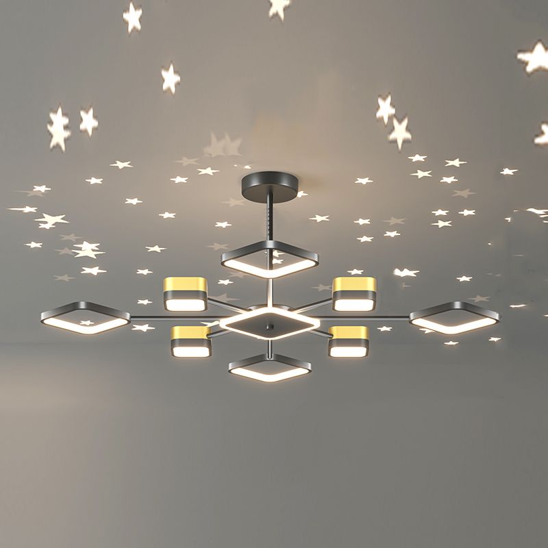 Square Shade Metal Chandelier Lights Modern Chandelier Lighting Assemblantes