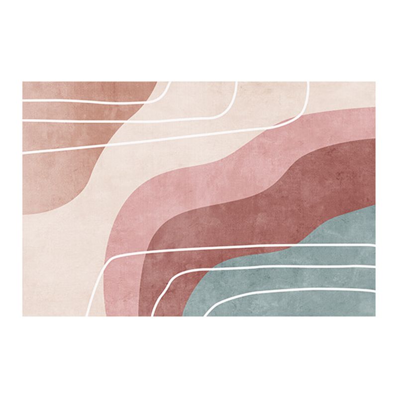 Pink Nordic Teppich Polyester Farbe Stück Teppich Flecken widerstandsfähiger Teppich für Wohnzimmer
