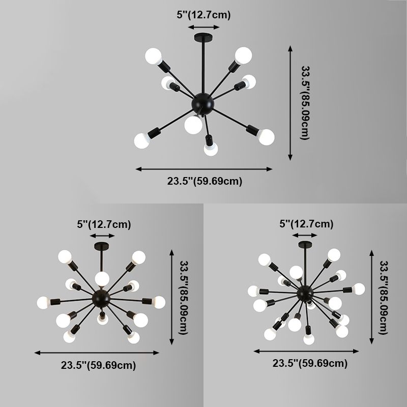 Multi-Head Chandelier Lighting Fixtures Modern Style Sputnik Suspension Light